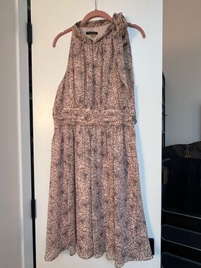 Tommy Hilfiger Black Pink flower print dress with Bow, EUC, 10